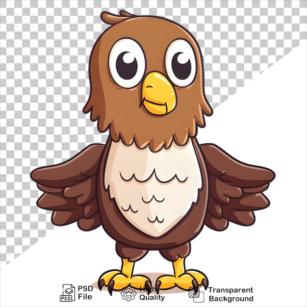 PSD cute eagle character with a distinct yellow beak