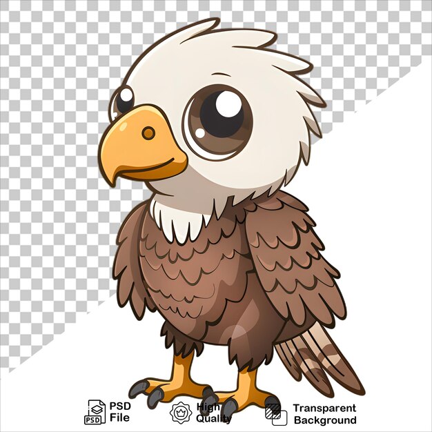 PSD cute eagle character with a distinct yellow beak