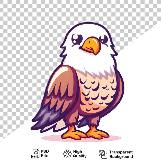 PSD cute eagle character with a distinct yellow beak