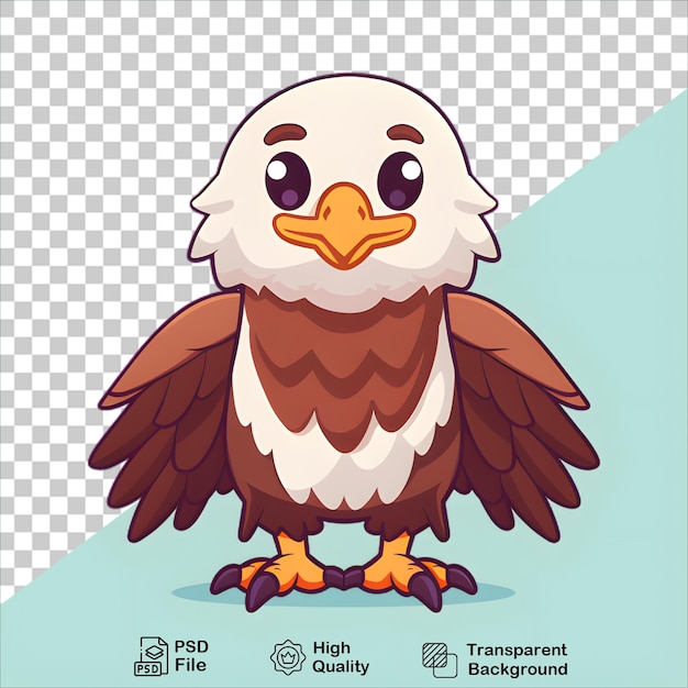 PSD cute eagle character with a distinct yellow beak