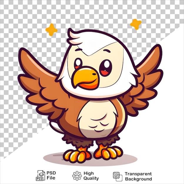 PSD cute eagle character with a distinct yellow beak