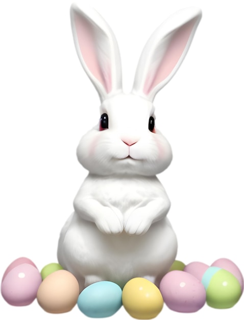 A cute Easter bunny with egg clipart