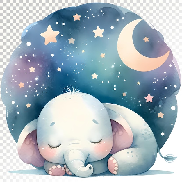 PSD cute elephant clipart baby elephant watercolor clipart transparent psd