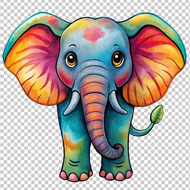 cute elephant in flat cartoon style