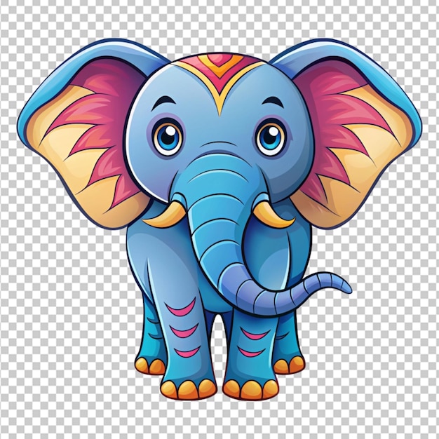 cute elephant in flat cartoon style