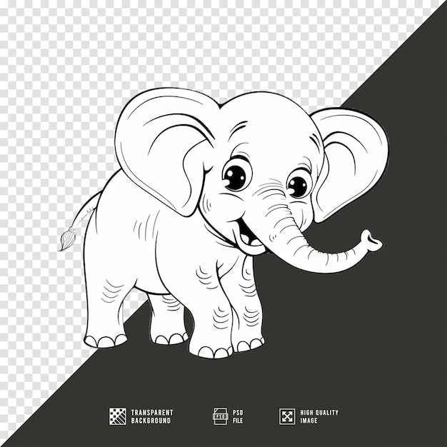 PSD cute elephant images without background in hd quality