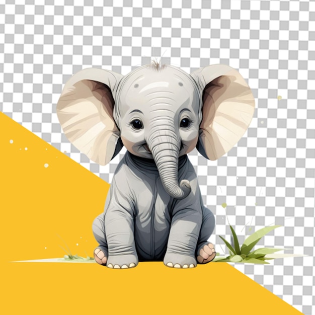 PSD cute elephant png illustration