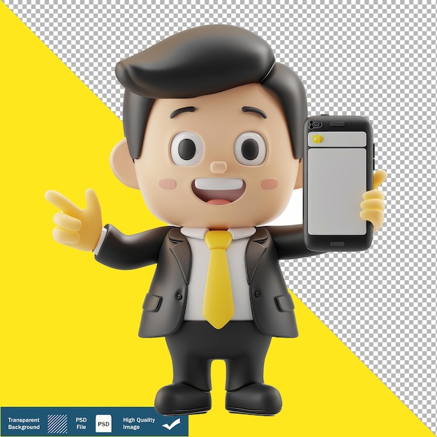 Cute Entrepreneur Negotiating Deal on transparent background PNG PSD