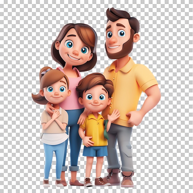 PSD cute family with children avatar character