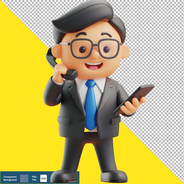 Cute Financial Advisor Guiding Clients transparent background PNG PSD