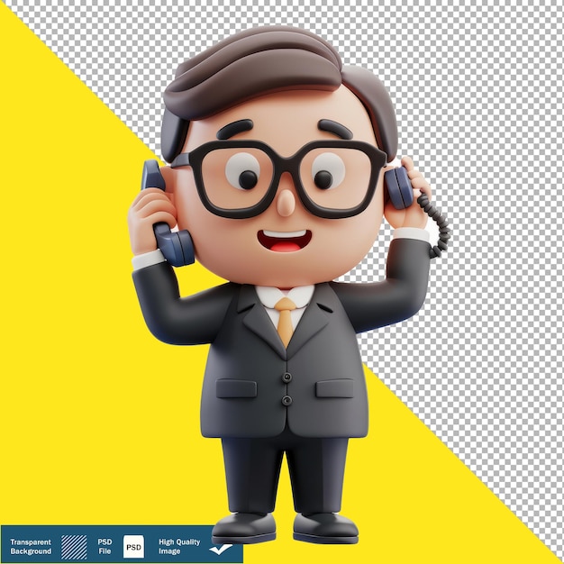 Cute Financial Advisor Guiding Clients transparent background PNG PSD