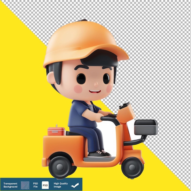 Cute Fitness Equipment Delivery Person transparent background PNG PSD