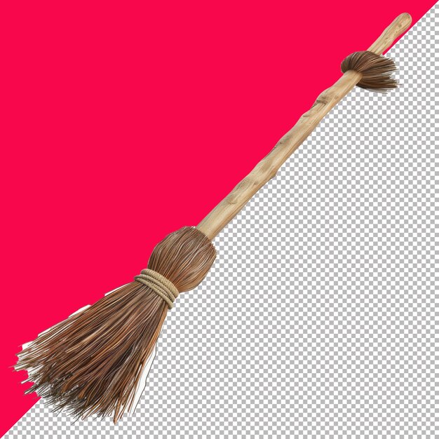 PSD cute flying broomstick 3d isolated render transparent background png psd