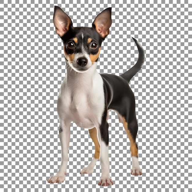 Cute fox terrier breed dog isolated on transparent background