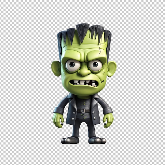 PSD cute frankenstein 3d style isolated on white background