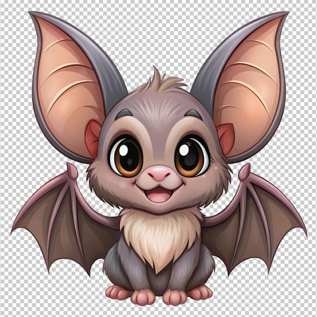 cute and friendly cartoon bat with big ears png