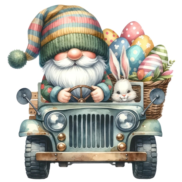 Cute Gnome Easter Day Clipart Illustration