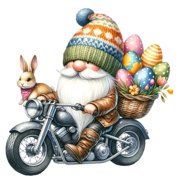 Cute Gnome Easter Day Clipart Illustration