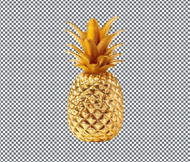 Cute Gold Glitter Pineapple isolated on transparent background