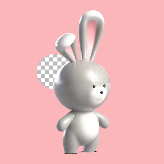 Cute grey rabbit toy character suitable for gift concept