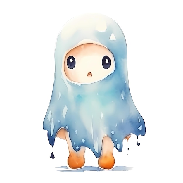 Cute Halloween Ghost Clipart Illustration