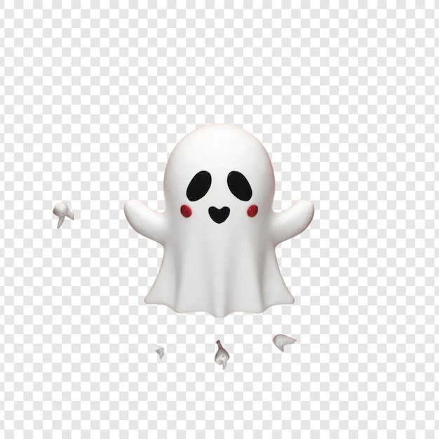 PSD cute halloween ghost isolated on transparent background