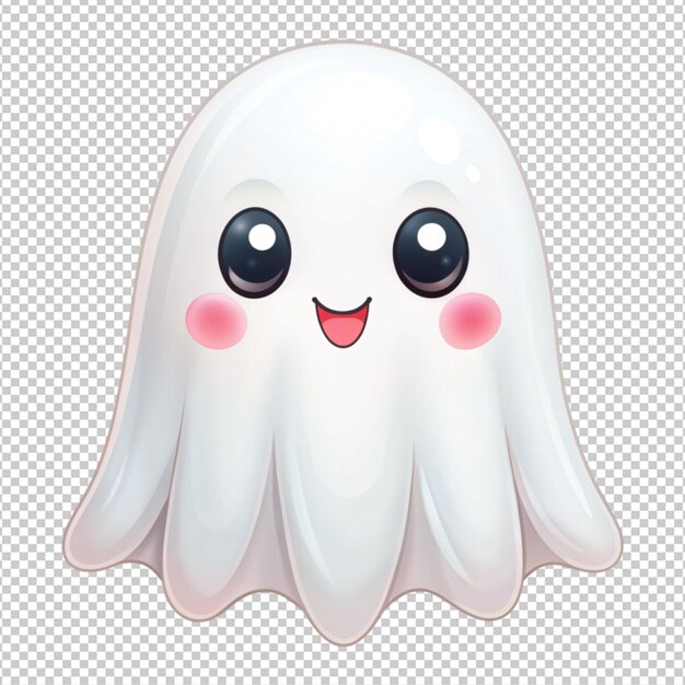 PSD cute halloween ghost on transparent background