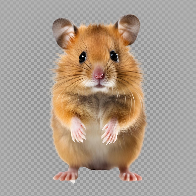 Cute hamster isolated on transparent background generative ai