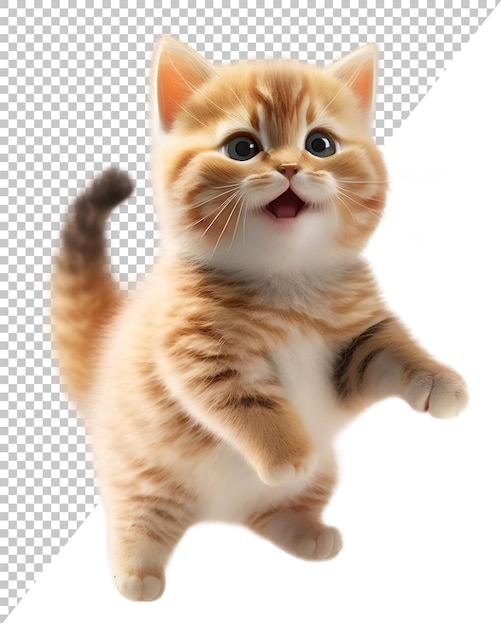 Cute happy cat isolated background