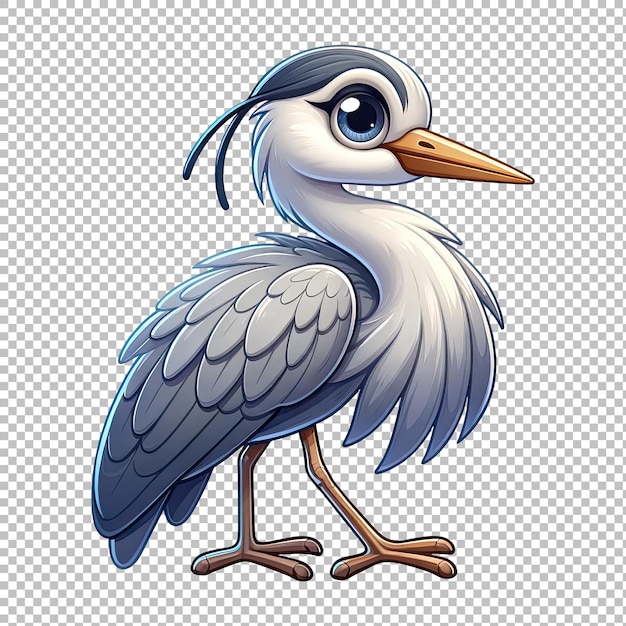 Cute Heron Cartoon Clipart