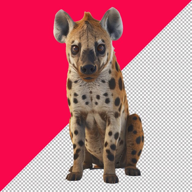 PSD cute hyena 3d isolated render transparent background png psd