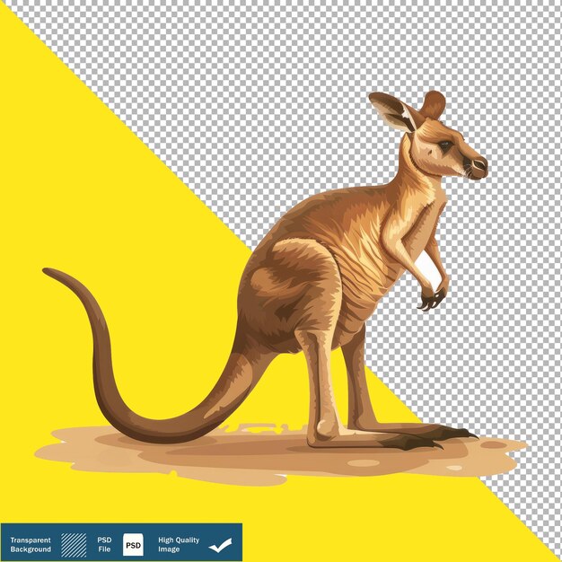 PSD cute kangaroo hopping quickly cartoon vector transparent background png psd