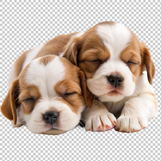 PSD cute little brown and white puppies sleeping