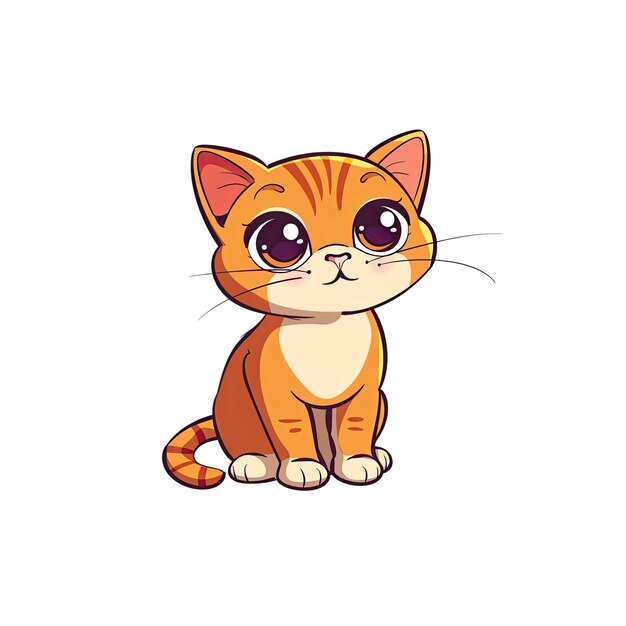 A Cute Little Cat Cartoon Cartoon Illustration