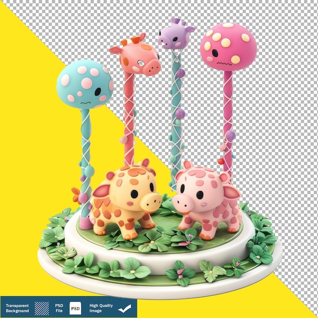 Cute Loppers 3D Isometric Render transparent b