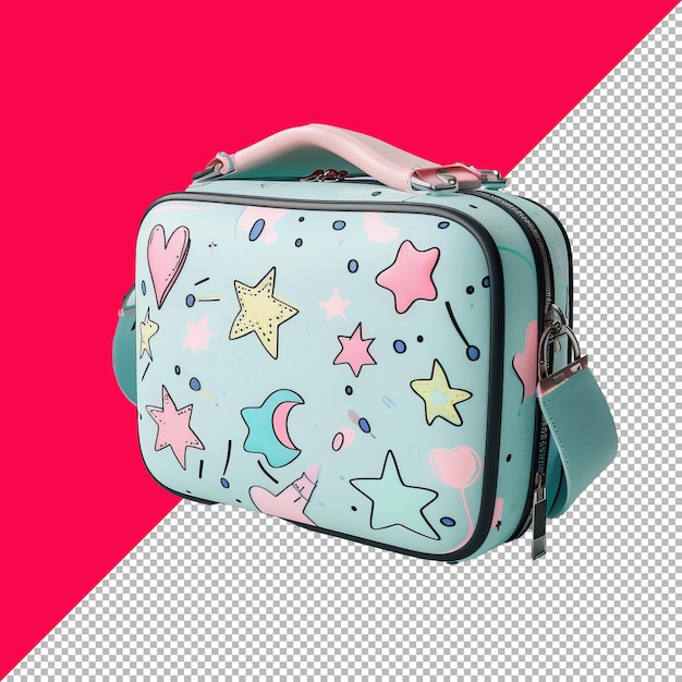 PSD cute makeup bag 3d cartoon isolated render transparent background png psd