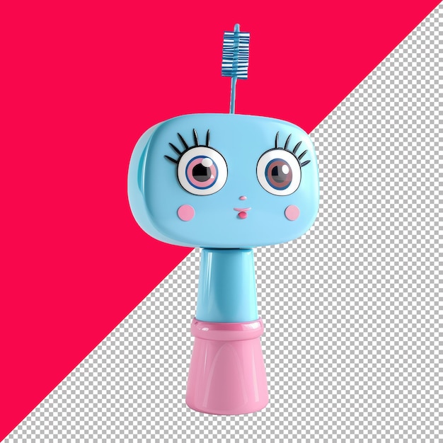 PSD cute mascara cartoon 3d isolated render white background transparent background png psd