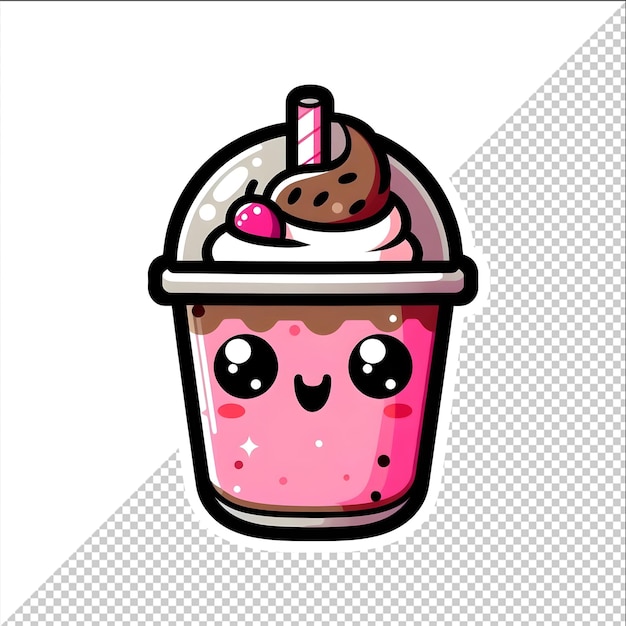 PSD cute milkshake kawaii sticker