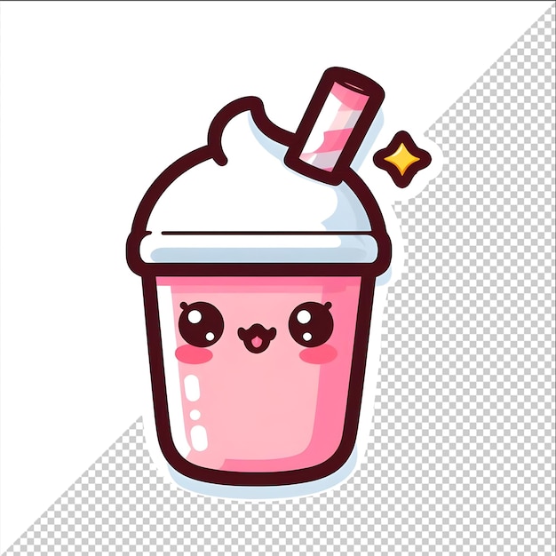 PSD cute milkshake kawaii sticker