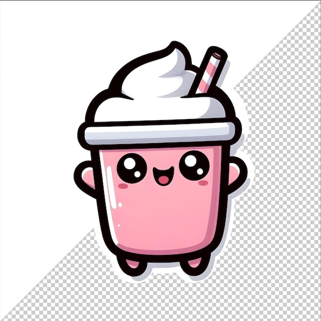 PSD cute milkshake kawaii sticker