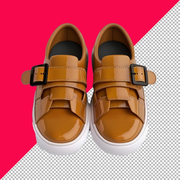 PSD cute monk strap shoes 3d transparent background png psd