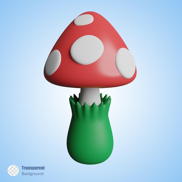 cute mushroom in 3d render design