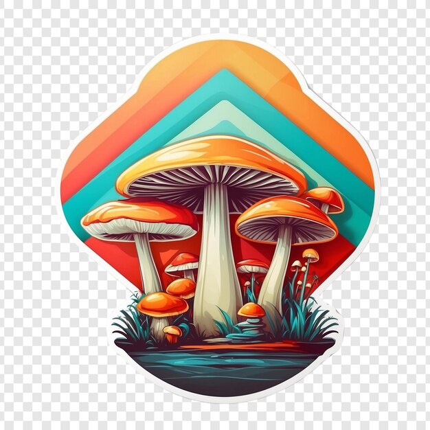 Cute mushroom vector art for sticker