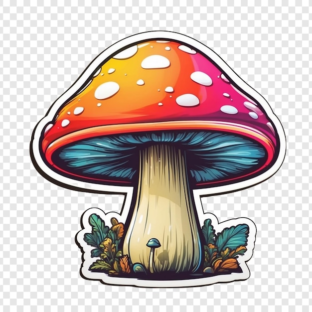 Cute mushroom vector art for sticker