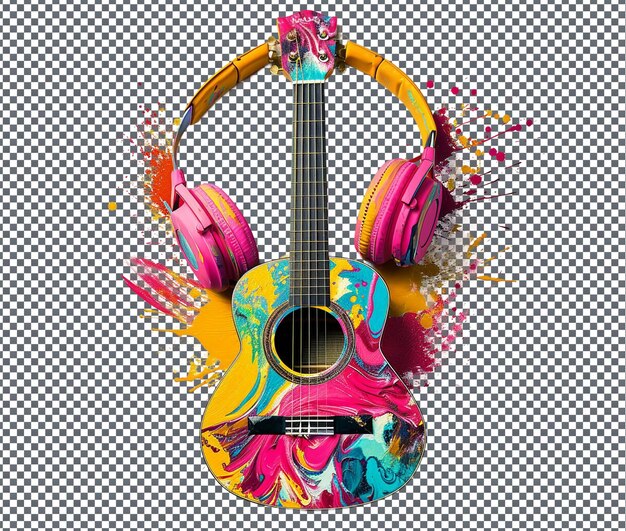 PSD cute music themed crafts isolated on transparent background