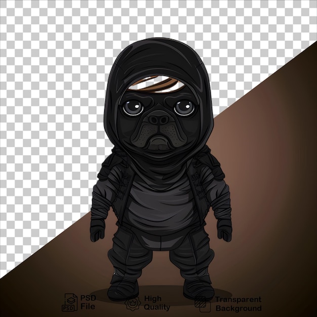 Cute Ninja Dog Cartoon Character in Vector Style