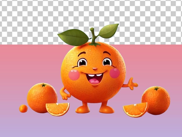 cute orange fruit happy cartoon character