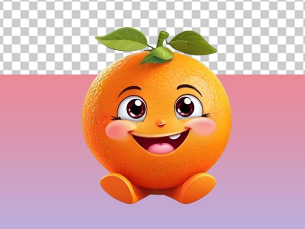 cute orange fruit happy cartoon character