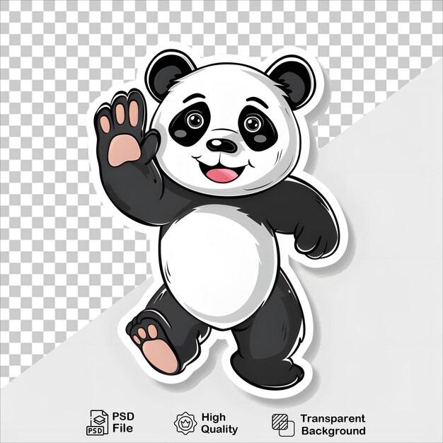 PSD cute panda sticker in cartoon illustration design