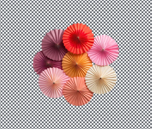 Cute Paper Umbrellas isolated on transparent background